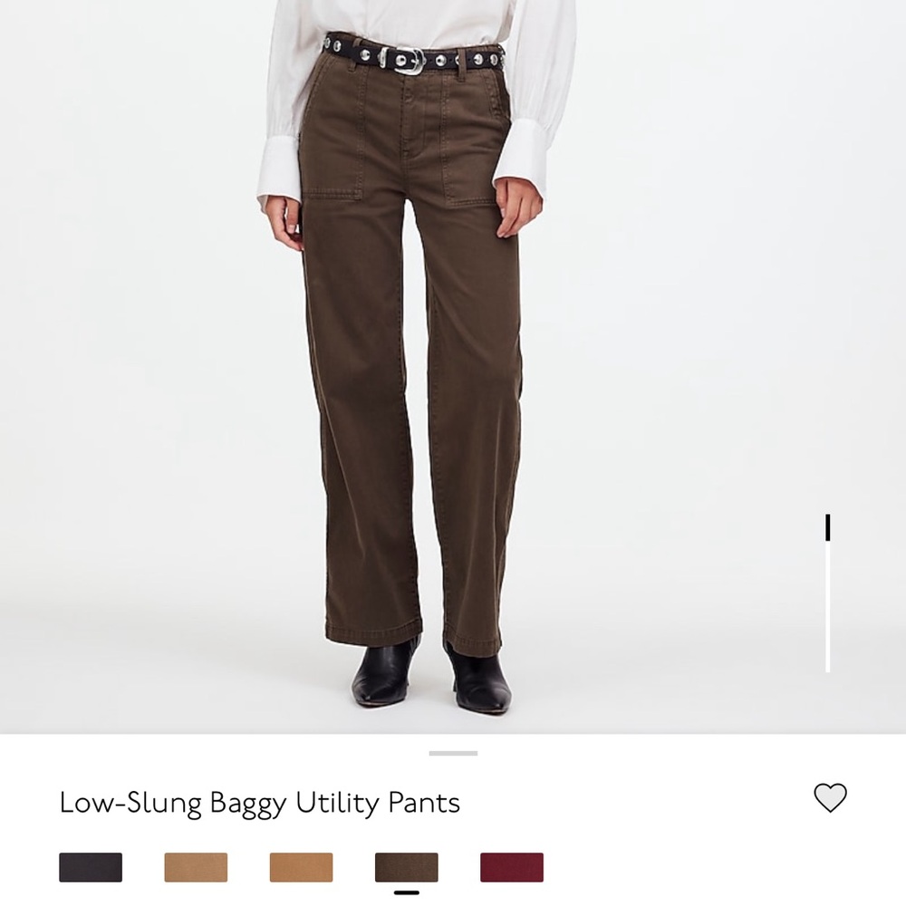 Madewell Dark Brown Low-Slung Baggy Pants